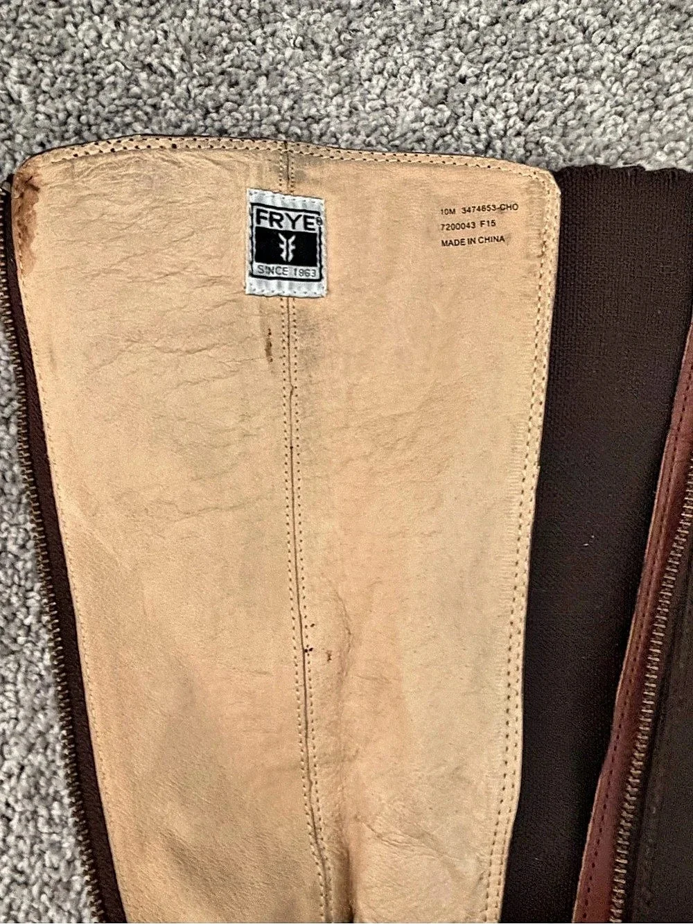 Frye Anna Tall Leather Boots Brown US 10M